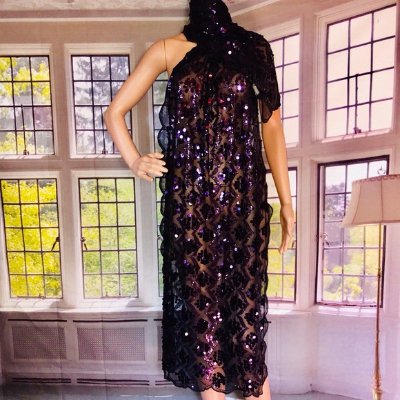 Joan Rivers Accessories - Purple Sheer Sequin Scarf
